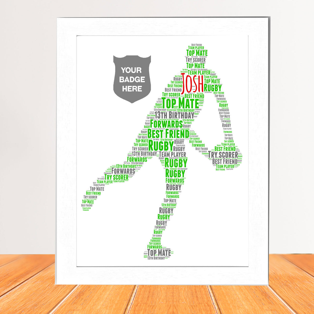 Rugby word art print