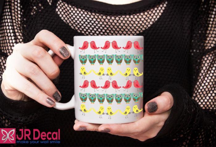 Birds Pattern Printed Bird Mug