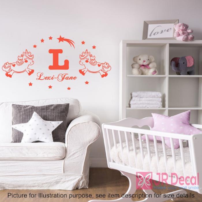 Twin Standing Unicorn Stickers Wall Art