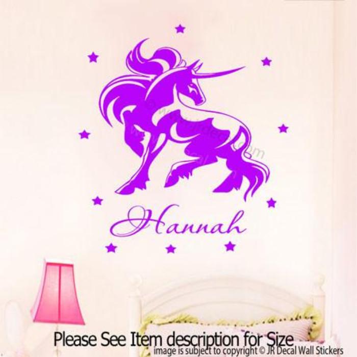 Personalised Unicorn Wall Stickers