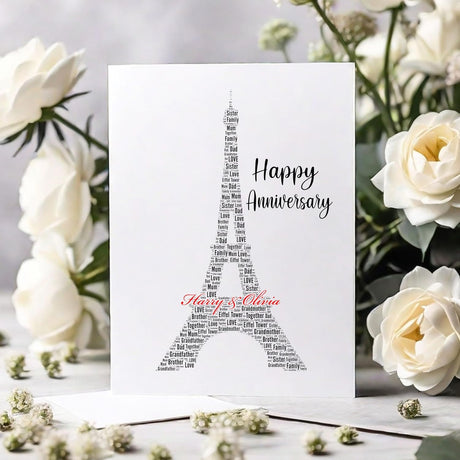 a card with the eiffel tower on it