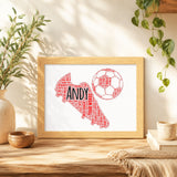 Football boots word art frame oak finish – JR Decal