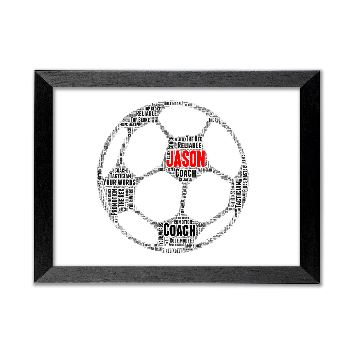Football word art frame unframed print only – JR Decal