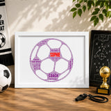 Football word art frame white A4 wall display – JR Decal