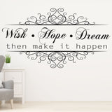 Wish. Hope. Dream - Quote Wall Stickers for Nursery
