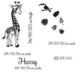 Safari Giraffe Wall Stickers – Custom Name Nursery Decor for Boys or Girls