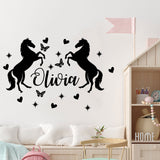 Custom Name Horse Wall Decal – Equestrian Themed Nursery Wall Stickers