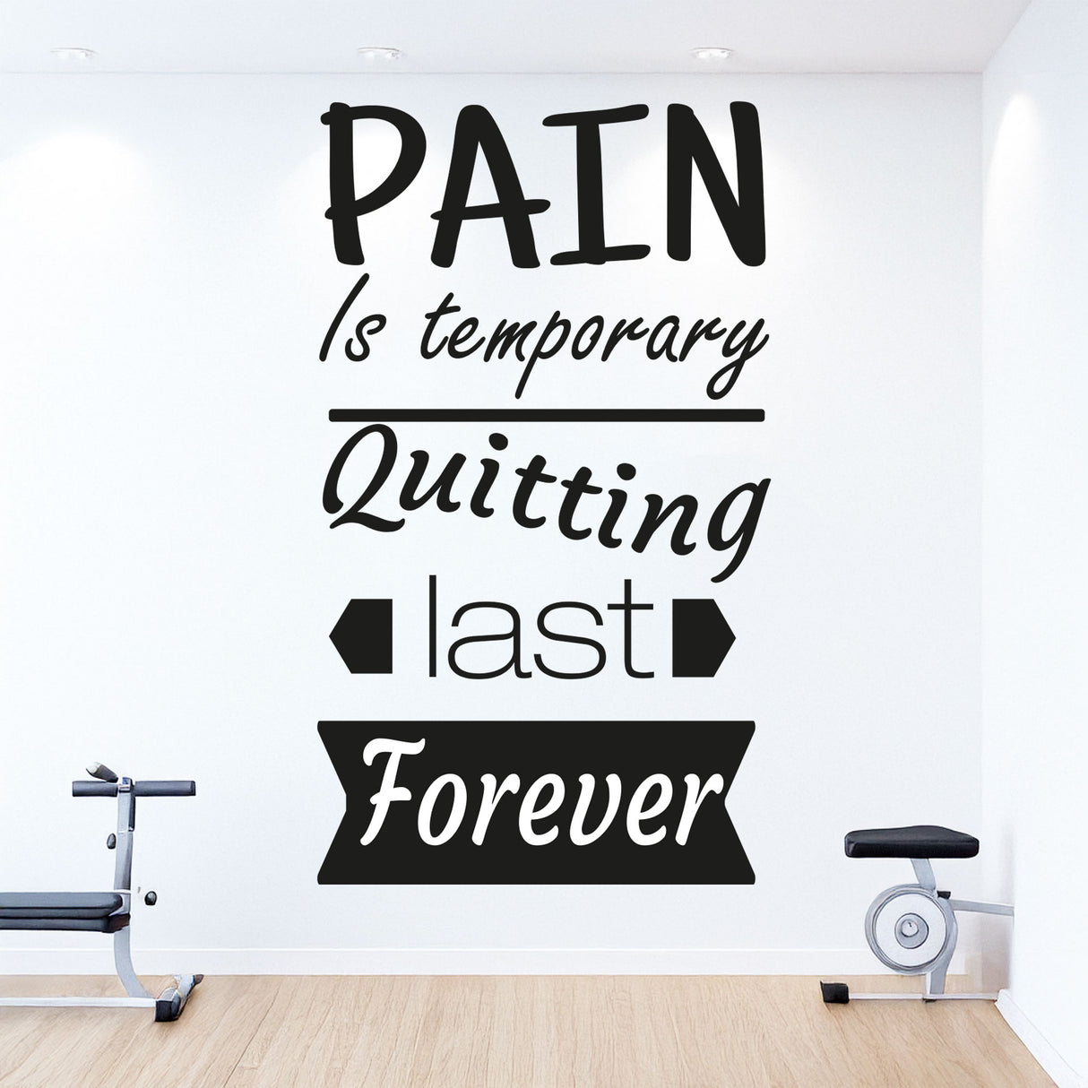 "Pain is Temporary"- Motivational stickers for walls Removable vinyl wall art decals