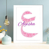 Personalized Islamic Name monogram Word Art Print