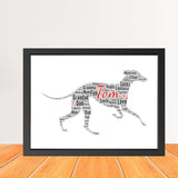 Personalised Greyhound Dog Print Word Art Print