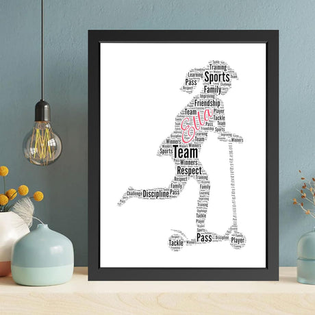 Personalized Micro Scooter Skating Gift For girl, framed word art