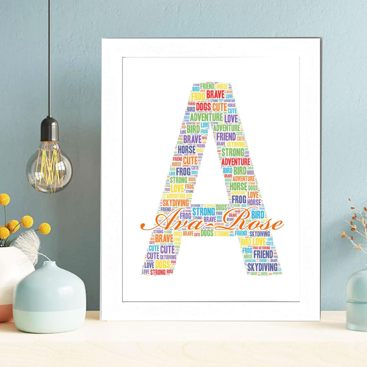 Personalized Name monogram Word Art Print
