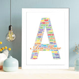Personalized Name monogram Word Art Print