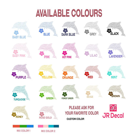 JR Decal Word Art Colour Chart