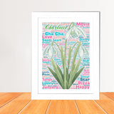 Personalised Birth flower Word Art Print