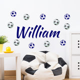 Custom name Football Wall Sticker boys room