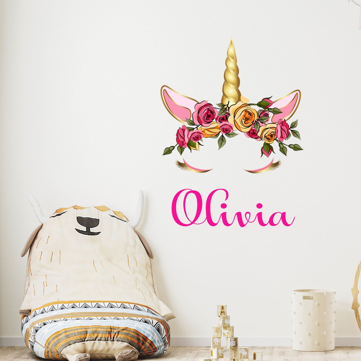 Customised Unicorn Crown Wall Stickers
