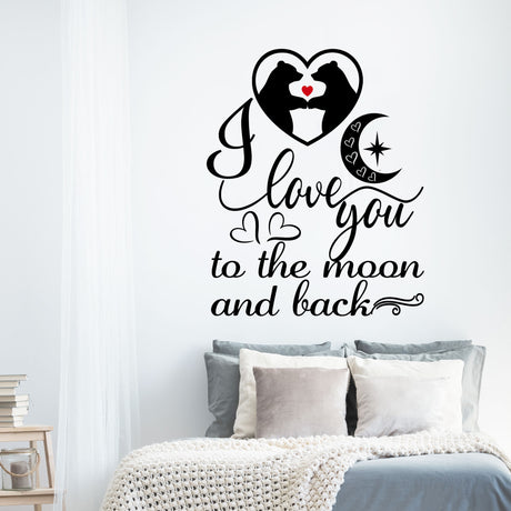 "Love you to the Moon and Back" Love quote wall art