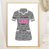 Personalised Nurse Word Art Hospital Ward