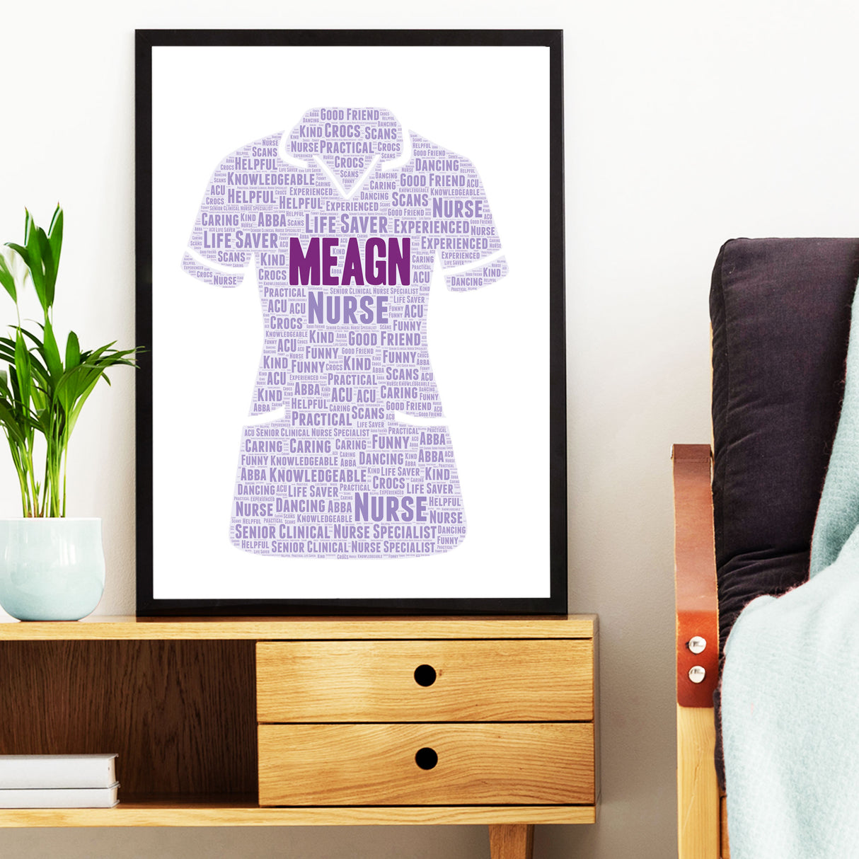 Personalised Nurse Word Art Hospital Ward
