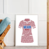 Personalised Nurse Word Art Hospital Ward