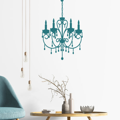Vintage Chandelier Wall Stickers – Removable Vinyl Decals for Bedroom & Home Decor