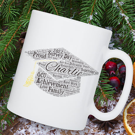 Personalised Graduation Word Art Mug – Custom Gift for Students or Teachers