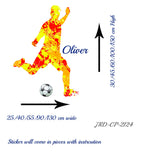 Personalised male Footballer Action Wall Stickers