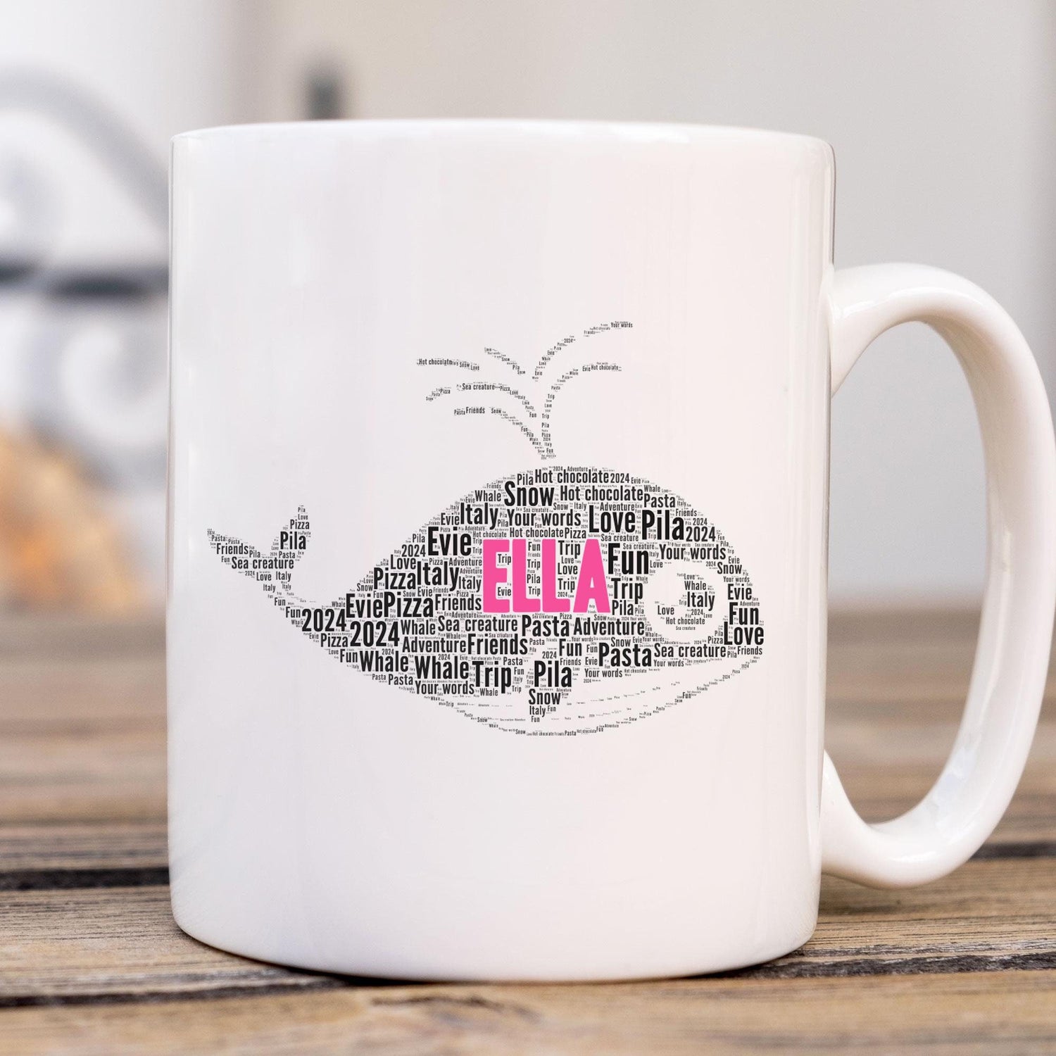 Personalized Orca Whale Word Art Printed gift Mug