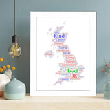 Personalized UK Map Word Art Print