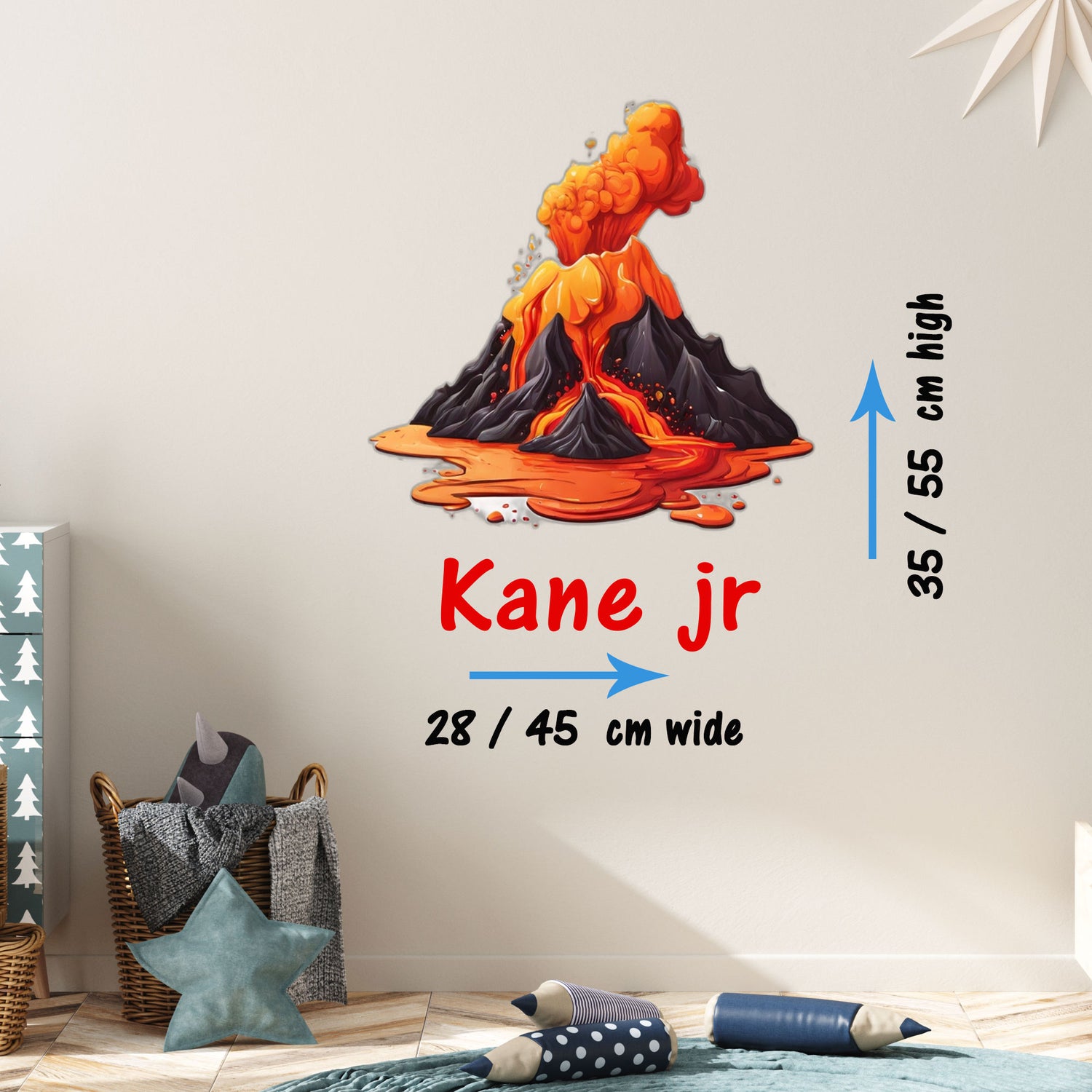 Personalised Volcano and lava pouring wall stickers – JR Decal Wall ...