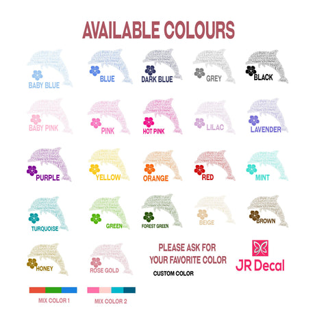 Word Art Colour Chart JR Decal