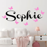 Girls Bedroom Wall Art with Personalised name sticker