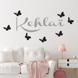 Girls Bedroom Wall Art with Personalised name sticker