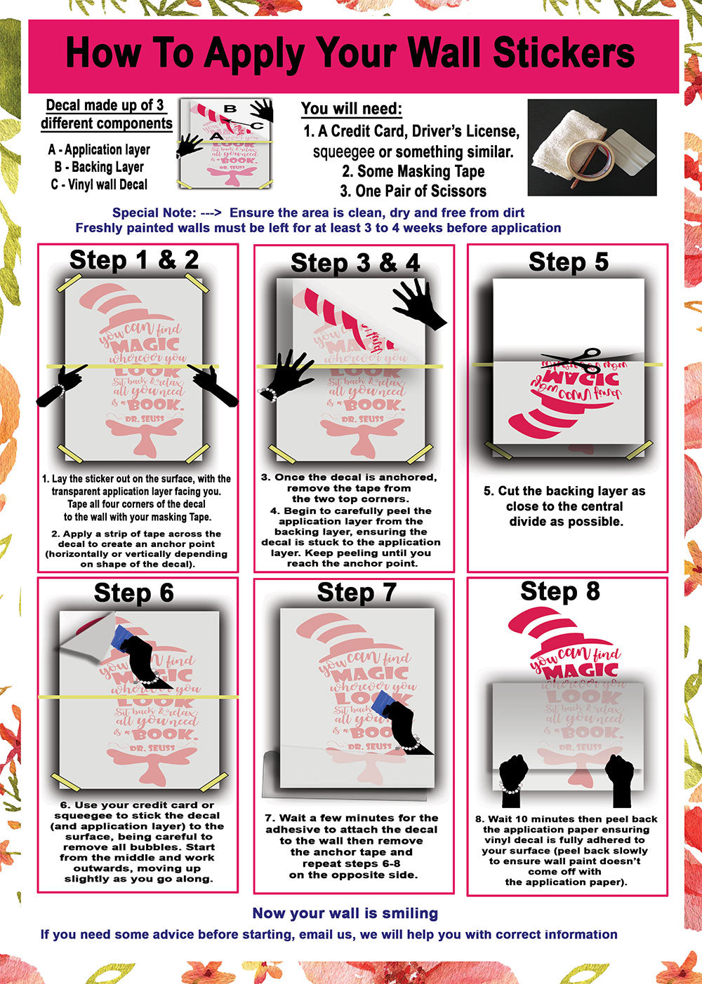 How to Apply wall Stickers