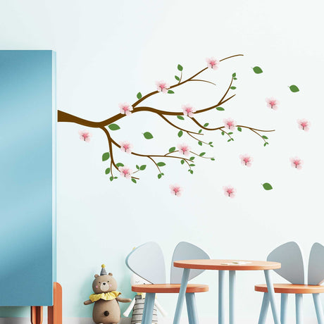 Watercolor Tree branch wall sticker Blossom Flower Wall Stickers Cherry tree wall decal for bedrooms Wall Art Home Decor Removable Vinyl