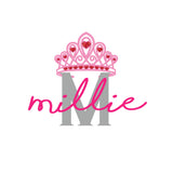 Princess Crown Wall Decal Personalised name wall stickers Initial Letter Girls bedroom baby nursery Decor Removable Vinyl