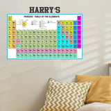 Periodic Table of Elements with Personalised name wall stickers, removable vinyl decal periodic table poster science study room Decoration
