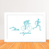 Personalized Triathlon Figure Word Art Print, Custom name Triathlon Word cloud print, Birthday gift, Christmas gifts