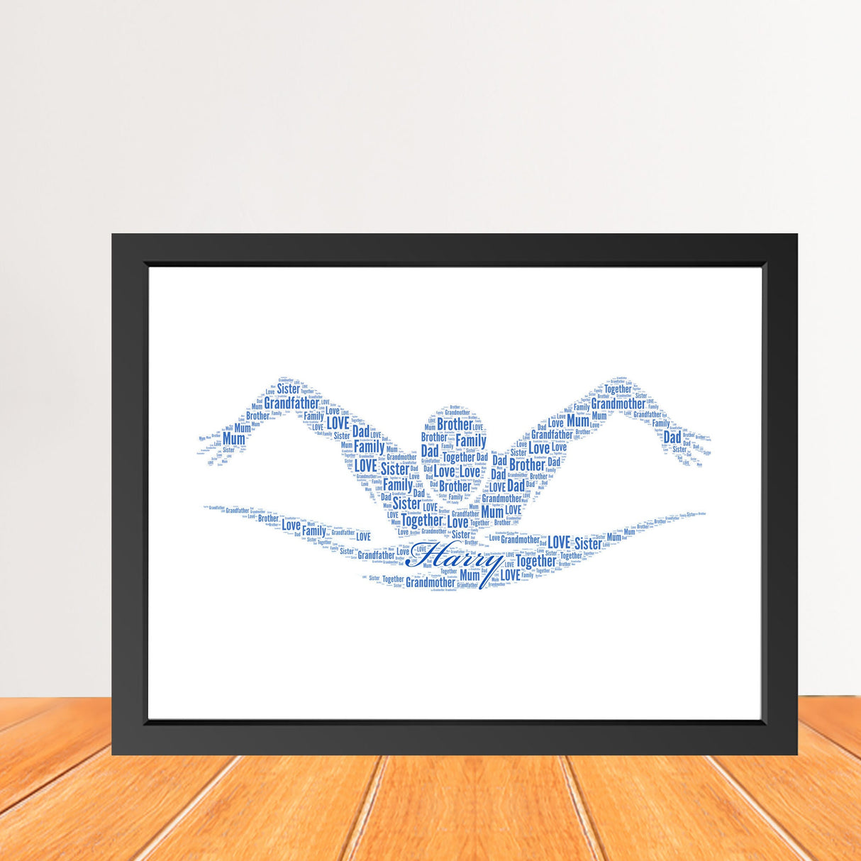 Personalised Swimming Word Art Print  Framed Wall Art Gift for Birthday, Christmas, Mother’s Day, or Swimming Enthusiasts