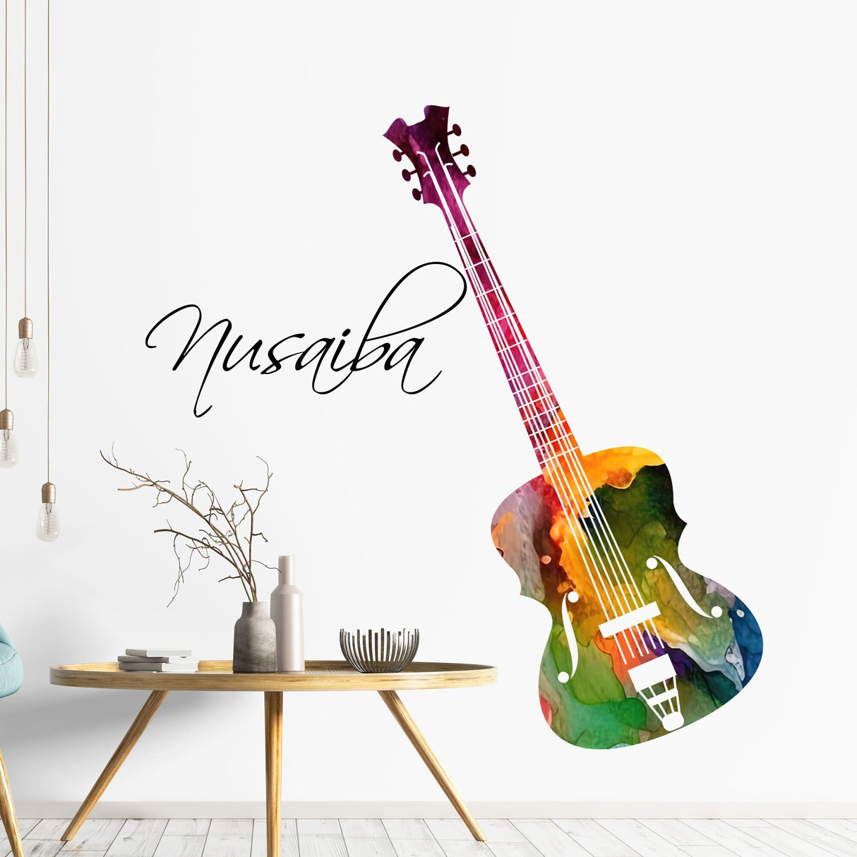 Personalised violin Wall stickers vinyl Paint splash, custom Name violin wall art decals, music studio, office, Home decor