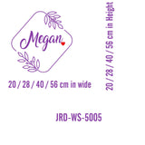 Girl's Name border wall stickers, Custom Name wall stickers, Personalised name vinyl wall decals, Wall Stickers for Girls