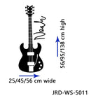 Personalised Guitar Wall stickers, Personalised Guitar Wall stickers, Custom Boy name Guitar decals, music studio, Office Decor