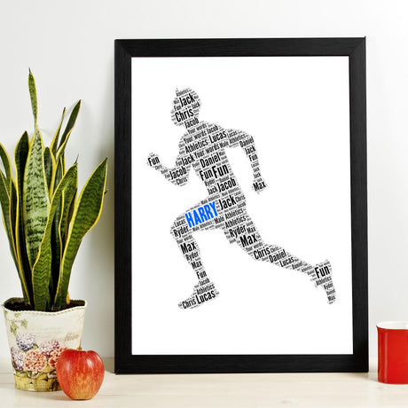 Personalised Runner Word Art Print – Custom Running Athlete Wall Art Gift 