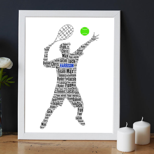 Personalised Tennis Player Word Art print Gift