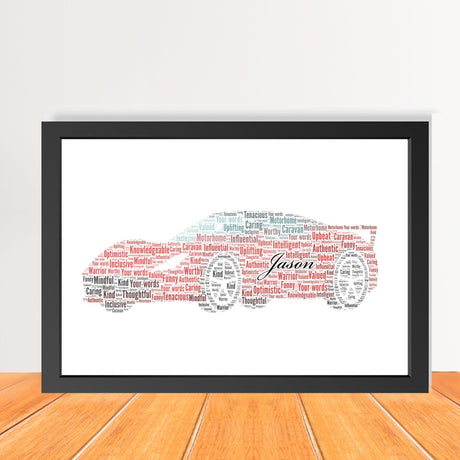 Custom Sports Car Word Art Print with Frame
