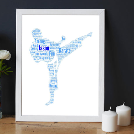 Personalised Male Martial Arts Figure Word Cloud