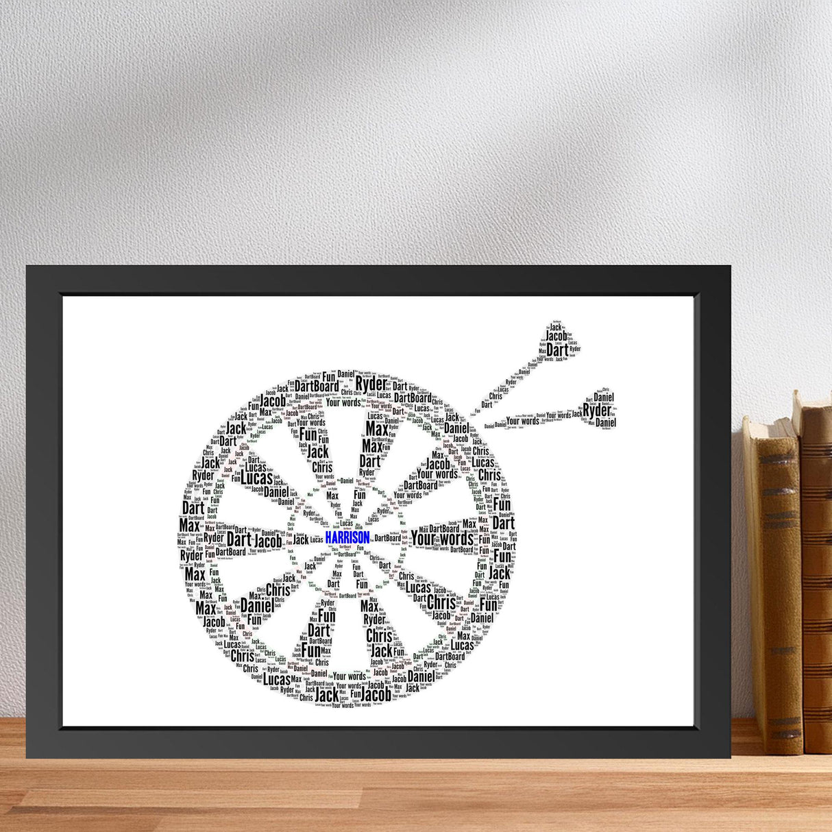 Personalised Darts Cloud Wall Decor Gift, Sports Player Themed Artwork Frame
