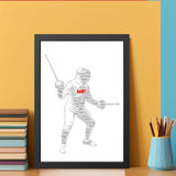 Personalised Fencing sports figure Word Art print Frame