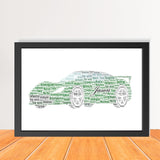 Personalised Sports Car Word Art Print with Frame
